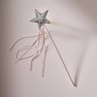 Ginger Ray | Pink & Silver Sequin Star Fairy Wand | Fairy Party Supplies NZ