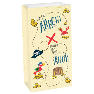 Ahoy Birthday Paper Treasure Map Cream Treat bags