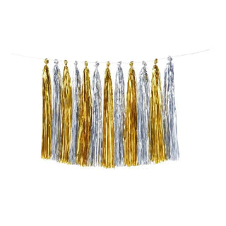 Meri Meri Tassel Garland - Gold & Silver Foil | New Years Eve Party Theme & Supplies