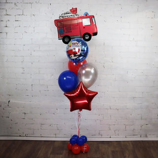 Firetruck Balloon Bouquet | Firefighter Party Supplies