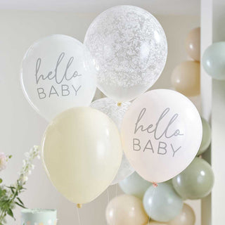 Ginger Ray | Hello Baby Floral Baby Shower Balloons | Baby Shower Decorations NZ