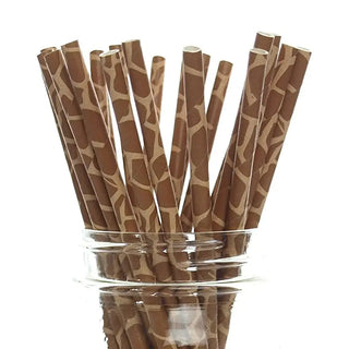 Giraffe Print Straws | Safari Animal Party Supplies