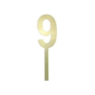 Large Gold Mirror Number Cake Topper - 9 CLEARANCE