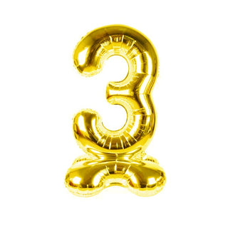 Air Fill Foil Balloon | Number 3 Balloon | Gold Balloon