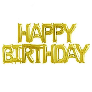 Gold Foil Balloon Bunting - Happy Birthday