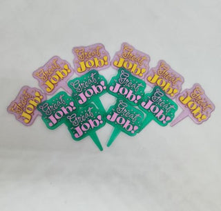 Slogan Topper | Cupcake Topper | Reusable Cake Decoration