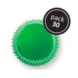 Metallic Green Cupcake Cases - 30 Pkt