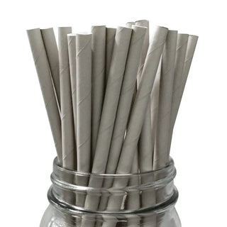 Grey Straws | Grey Party Supplies