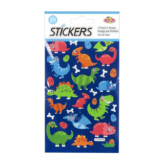 Dinosaur Googly Eye Stickers | Dinosaur Party Supplies