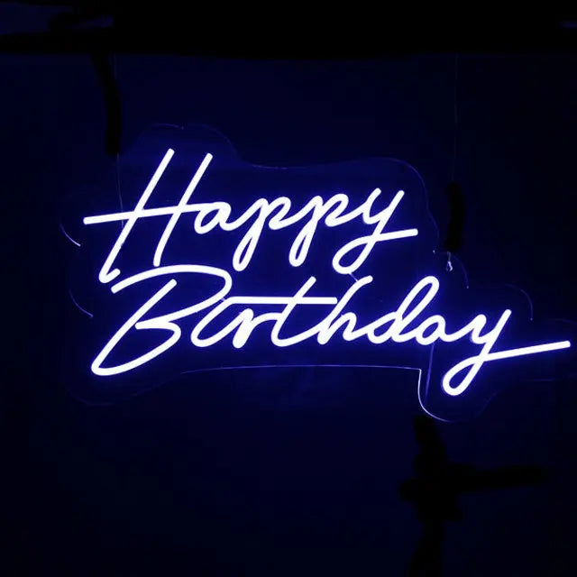 Script Happy Birthday LED Neon Sign Hire – Build a Birthday NZ