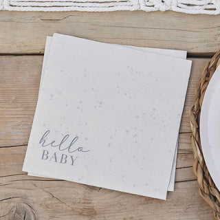 Ginger Ray | Hello Baby Neutral Napkins | Neutral Baby Showers Supplies NZ