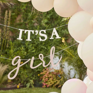 Ginger Ray | It's a Girl Garland | Girl Baby Shower Supplies NZ