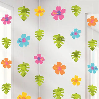 Hibiscus Hanging String Decorations | Hawaiian Luau Party Supplies NZ