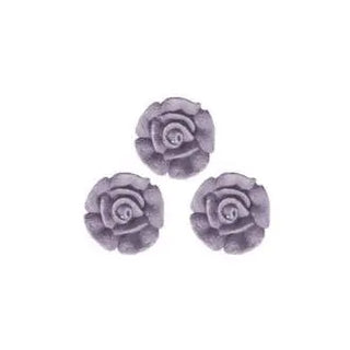 Plum Frost Icing Roses 15mm Edible Decorations - 24 Pack