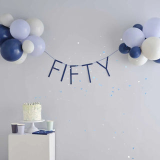 Ginger Ray | Navy 50th Birthday Balloon Bunting | 50th Birthday Party Supplies NZ