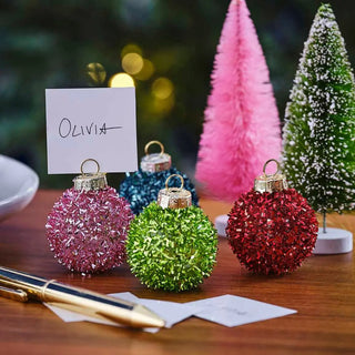 Ginger Ray | Christmas Tinsel Bauble Place Card Holders | Christmas Party Supplies NZ