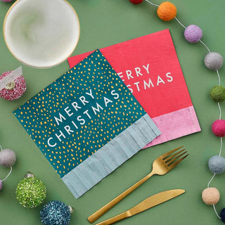 Ginger Ray | Merry Christmas Party Napkins | Christmas Tableware NZ