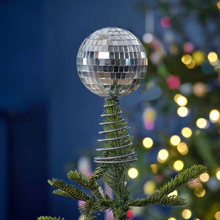 Ginger Ray | Silver Disco Ball Christmas Tree Topper | Christmas Decorations NZ