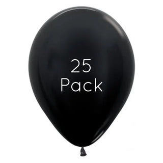 Metallic Black Balloons - 25 Pkt