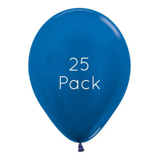 Metallic Blue Balloons - 25 Pkt