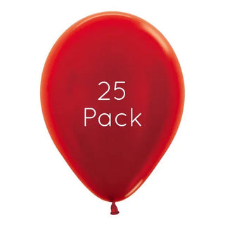 Metallic Red Balloons - 25 Pkt