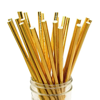 Metallic Gold Straws | Gold Party Supplies