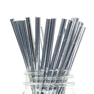 Metallic Silver Straws | Silver Party Supplies
