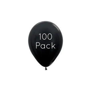Metallic Black Mini Balloons - 100 Pkt