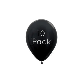 Metallic Black Mini Balloons - 10 Pkt