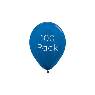 Metallic Blue Mini Balloons - 100 Pkt