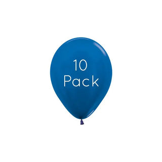 Metallic Blue Mini Balloons - 10 Pkt