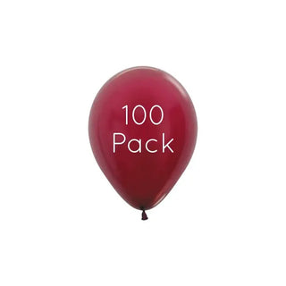 Metallic Burgundy Mini Balloons - 100 Pkt