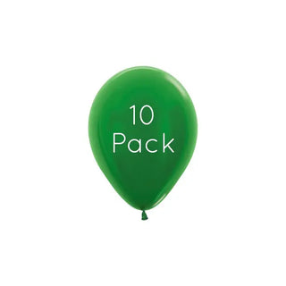 Metallic Green Mini Balloons - 10 Pkt