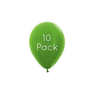 Metallic Lime Green Mini Balloons - 10 Pkt
