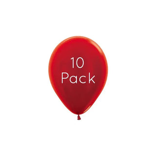 Metallic Red Mini Balloons - 10 Pkt