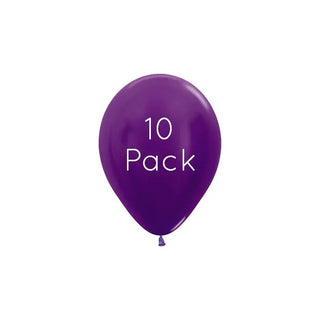 Metallic Purple Violet Mini Balloons - 10 Pkt