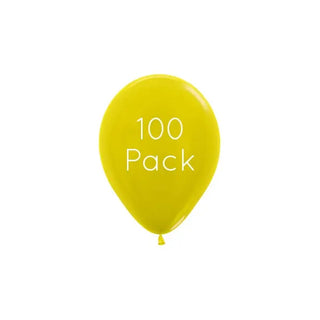 Metallic Yellow Mini Balloons - 100 Pkt
