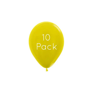 Metallic Yellow Mini Balloons - 10 Pkt