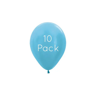 Pearl Caribbean Blue Mini Balloons - 10 Pkt