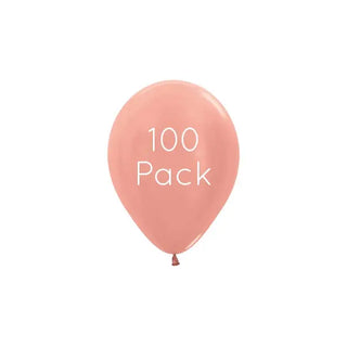 Metallic Rose Gold Mini Balloons - 100 Pkt