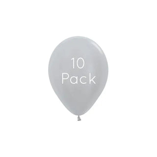 Sempertex | Pearl Silver Mini Balloons | Silver Party Supplies NZ