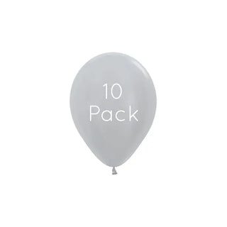 Sempertex | Pearl Silver Mini Balloons | Silver Party Supplies NZ