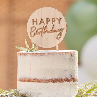 Ginger Ray | Wooden Birthday Cake Topper | Eco Party Supplies NZ