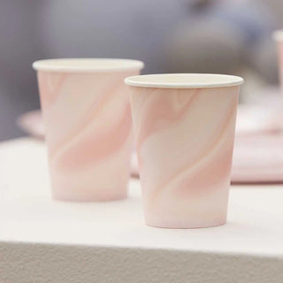 Ginger Ray | Pink Marble Cups | Pink Party Supplies NZ