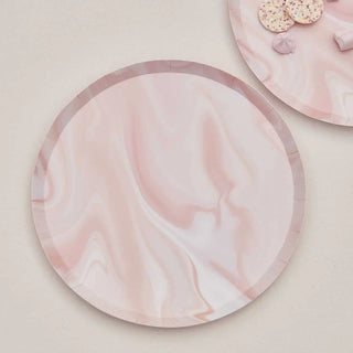 Ginger Ray | Pink Marble Plates | Pink Party Supplies NZ