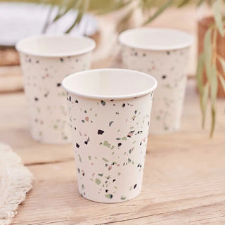 Ginger Ray | Terrazzo Print Cups | Terrazzo Party Supplies NZ