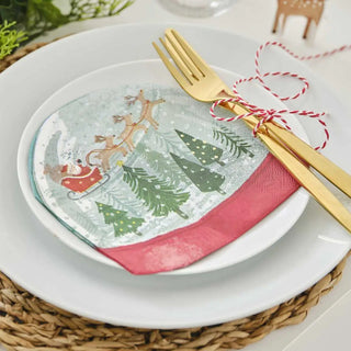 Ginger Ray | Snowglobe Shaped Christmas Napkins | Christmas Tableware NZ