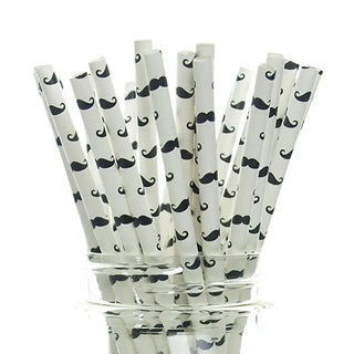 Moustache Print Straws | Moustache Party Supplies