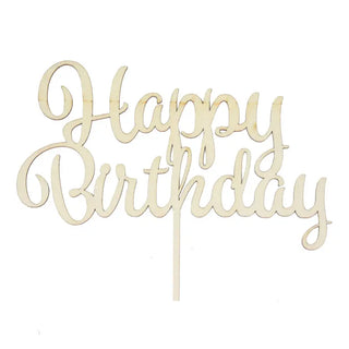 Wood Happy Birthday Cake Topper | Birthday Cake Decorations