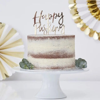 Ginger Ray | Happy Pushing Cake Topper | Baby Shower Supplies